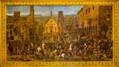 Maleri av Mantua som glorifiserer Gonzaga-familiens seirende kamper av Unbekannter Künstler
