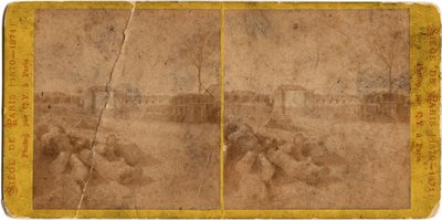 Paris Siege (1871): utsikt over byen under beleiringen av byen av prøysserne mellom 20/09/1870 og 28/01/1871. Fotografi av Q.V.. Trykk på papp Dim. 17x6,9 cm av Unbekannt