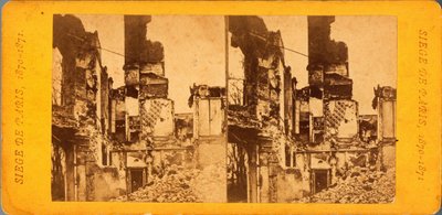 Paris Siege (1871): utsikt over byen under beleiringen av byen av prøysserne mellom 20/09/1870 og 28/01/1871. Fotografi av Q.V.. Trykk på papp Dim. 17x6,9 cm av Unbekannt