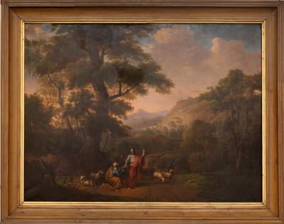 Sognekirke (L'Eglise Saint Julien). Interiør. Maleri. Kristus holder preken i et landskap. 18. århundre (?). av Unbekannter Künstler
