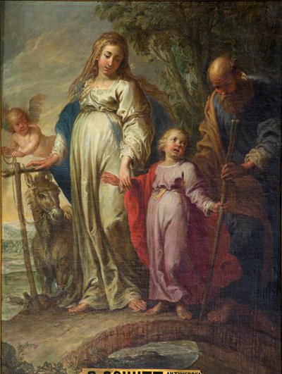 Sognekirke (Vår Frues sognekirke). Interiør. Epitafium. Det sentrale maleriet. "Den hellige familie". av Unbekannter Künstler