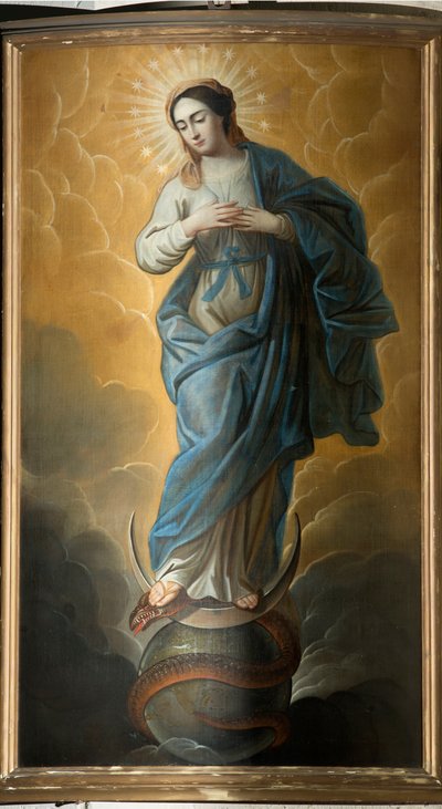 Sognekirke (Parochekerk Onze-Lieve-Vrouw). Interiør. Maleri. av Unbekannter Künstler