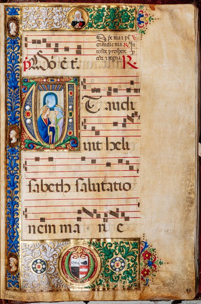 Piccolomini bibliotek: Korbok, torsk. 14.P., ff. 46r med "St. Elizabeth, av Giovanni di Giuliano Boccardi, kjent som Boccardino den eldste. av Unbekannter Künstler