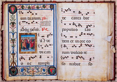 Piccolomini bibliotek: korbok, torsk. 26.R, ff. 29v-30r med "Kristus og alle hellige", av Giovanni di Taldo. av Unbekannter Künstler