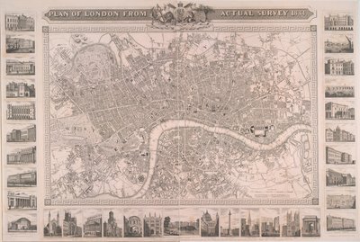 Plan over London fra faktisk undersøkelse av Unbekannter Künstler