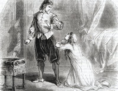 Giftaffære: Marquise de Brinvilliers gjenforent med sin kjæreste, læreren Briancourt av Unbekannter Künstler