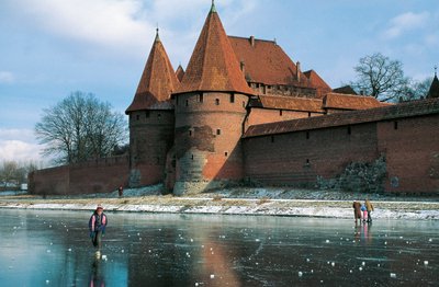 Polen, Pomorskie voivodeship, Malbork, Slott, gotisk festning bygget av Teutonisk orden av Benjamin Baud