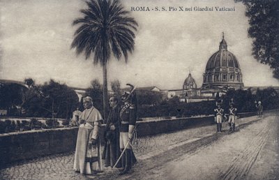 Pave Pius X (1835-1914) går gjennom gatene i Roma - Postkort 1903-1914 av William M. Timlin