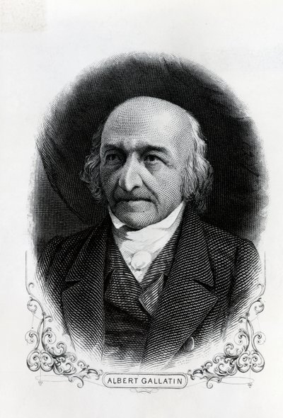 Portrett av Albert Gallatin (1761-1849) (gravering) av Unbekannt