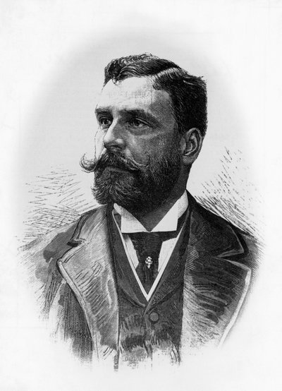 Portrett av Gerolamo Rovetta (1851-1910), italiensk forfatter og dramatiker, gravering av William M. Timlin