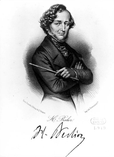 Portrett av Hector Berlioz. sd. Gravering 1800-tallet. av Unbekannt