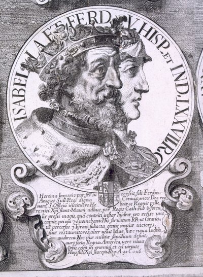 Portrett av Isabella I og Ferdinand V av Castilla (litho) av Unbekannt