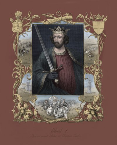 Portrett av kongen av England Edward I (trykk) av Unbekannter Künstler