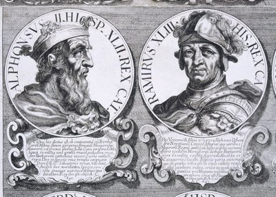 Portretter av Alfonso II og Ramiro I (litho) av Unbekannt