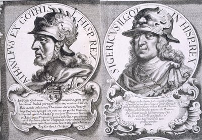 Portretter av Ataulf og Sigeric (litho) av Unbekannt