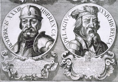 Portretter av Roderic og Pelagius (litho) av Unbekannt