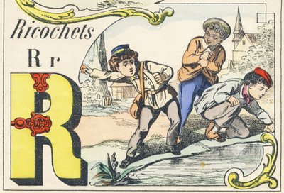 R : rikosjetter - Spillalfabet, ca. 1890 (illustrasjon) av Unbekannt