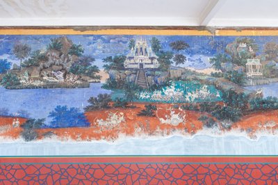 Reamker-fresker som pryder veggene til det kongelige palasskomplekset i Phnom Penh, Kambodsja (bilde) av Unbekannter Künstler