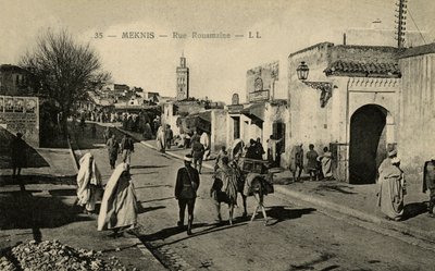 Rue Rouamzine i Meknes, Marokko av Unbekannter Künstler