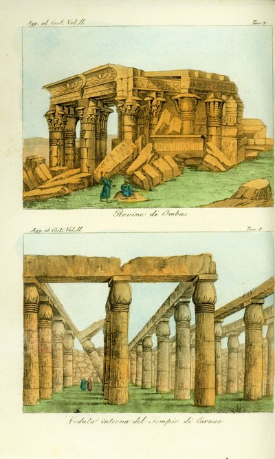 Ruinene av Temple of Kom Ombo (Ombas), Nubia, og utsikt over Karnak Temple, Luxor, Egypt av Unbekannt