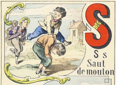 S: leapfrog - Games Alphabet, ca. 1890 (illustrasjon) av Unbekannt