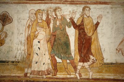 Saint-Savin-klostermaleri: Abraham og Lot splittet fra hverandre, Saint-Savin-sur-Gartempe, Frankrike av Unbekannt