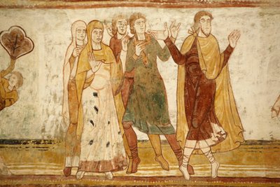 Saint-Savin sur Gartempes klosterkirke Navehvelvmaleri: Abraham skilt fra nevøen Loth (13. Gen 8-9) Saint-Savin Frankrike av Unbekannt