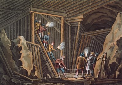 Saltgruve i Hallein (farge litho) av Unbekannter Künstler