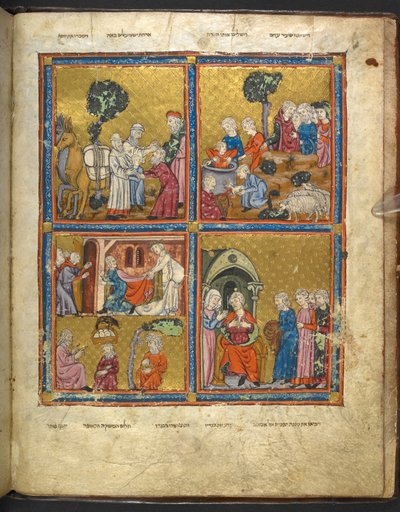 Scener fra livet til Josef fra Haggadah for påske (den 
