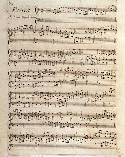 Noter for Fugue in Pieces for cembalo av Domenico Scarlatti av Unbekannter Künstler