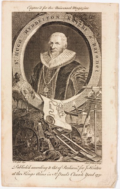 Sir Hugh Myddelton, walisisk gullsmed og ingeniør, ca 1620-tallet av Unbekannt