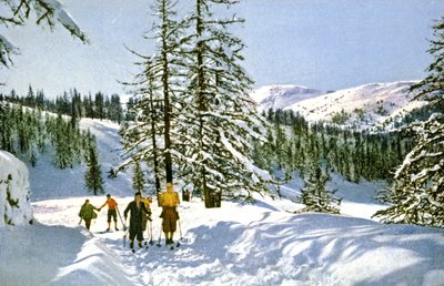 Skitur på den franske rivieraen, ca. 1930 (postkort) av Unbekannter Künstler