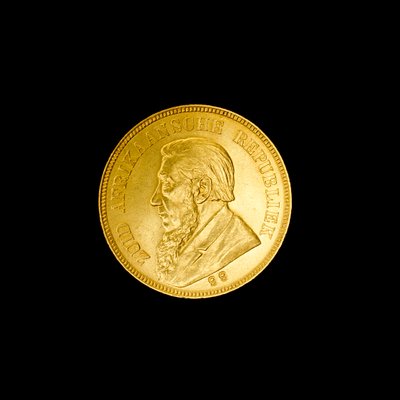 South African Pond Coin (forside) med Paul Kruger Head av Unbekannt