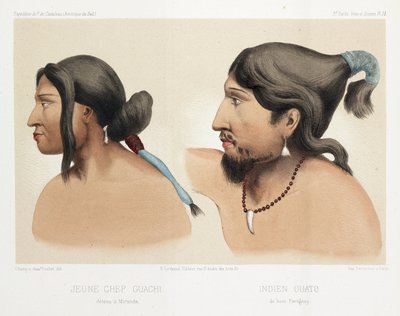 Søramerikanske indianere, ca 1843-1847 av Unbekannt