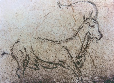 Spansk barnepike-geit, paleolittisk periode, ca. 40000-12000 f.Kr. (fjellmaleri) av Unbekannter Künstler
