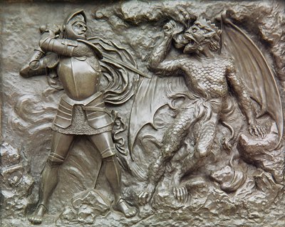 St. George Fighting the Dragon (bronse) av Unbekannt
