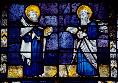 St Peter og St Paul, glassmalerier fra Priory Church, Le Bourget du Lac, Savoy, Frankrike av Benjamin Baud