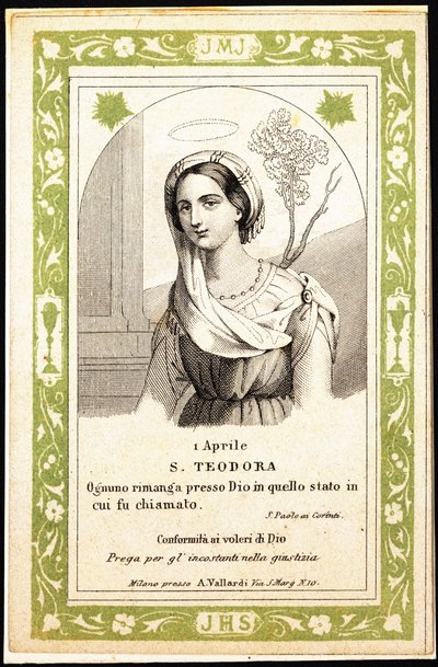 St. Theodora, tidlig på 1900-tallet (gravering) av Unbekannter Künstler
