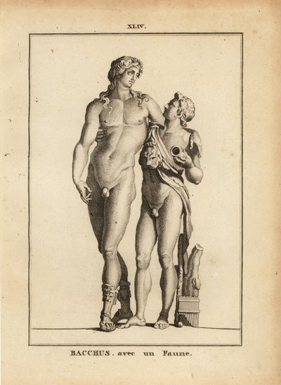 Statue av Bacchus, den romerske vinguden, og en ung faun av Unbekannt