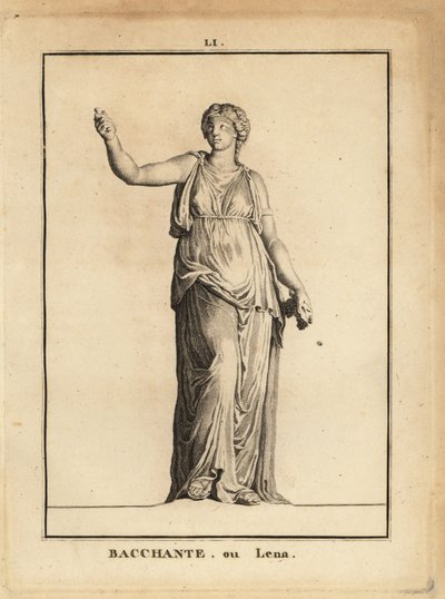 Statue av en Bacchante, tilhenger av den romerske vinguden Bacchus, med druer av Unbekannt