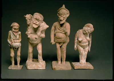 Statuetter av skuespillere og skuespillerinner, hellenistiske, ca. 325-50 f.Kr. (terrakotta) av Unbekannt
