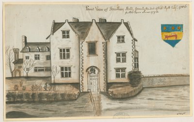 Streethay Hall: vannfargemaleri, 1786 av Unbekannt