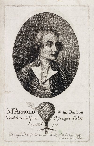 Stuart Amos Arnold, engelsk luftfartsnaut, ca 1785 av Unbekannt