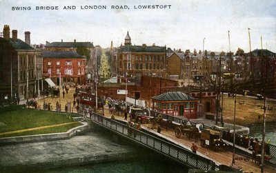 Svingbroen og London Road, Lowestoft av Unbekannter Künstler