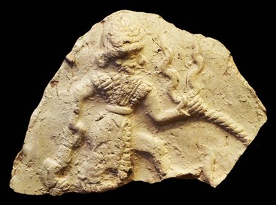 Nettbrett som viser stormguden Ishchali, Isun Larsa, Babylon, Mesopotamia, ca. 2000-1600 f.Kr. av Unbekannt