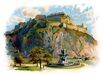 The Castle Rock, Edinburgh av Unbekannter Künstler