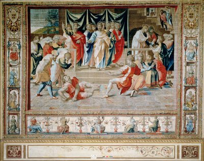 Anianus død fra Brussel-teppet, kopier av Raphaels Vatikanserie av Apostlenes gjerninger (teppe) av Unbekannt