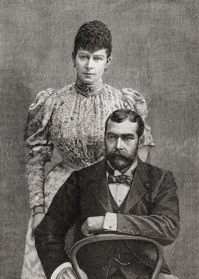 Hertugen og hertuginnen av Cornwall, George V og hans kone Mary av Teck. av Unbekannt