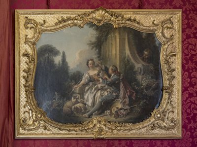 Den galante pastoren eller kransen. Maleri av Francois Boucher (1703-1770). Prinsessens parade eller paraderom. Hotel de Soubise, Paris av Unbekannt