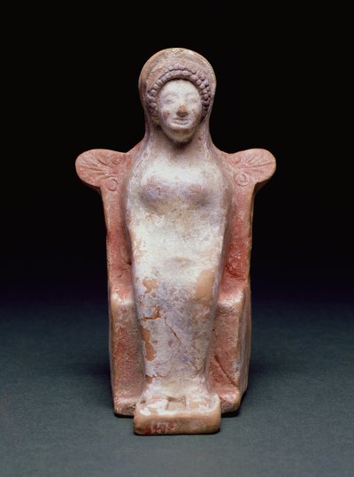 Gudinnen Athena, gresk, ca. 490 f.Kr. (terrakotta og pigment) av Unbekannt